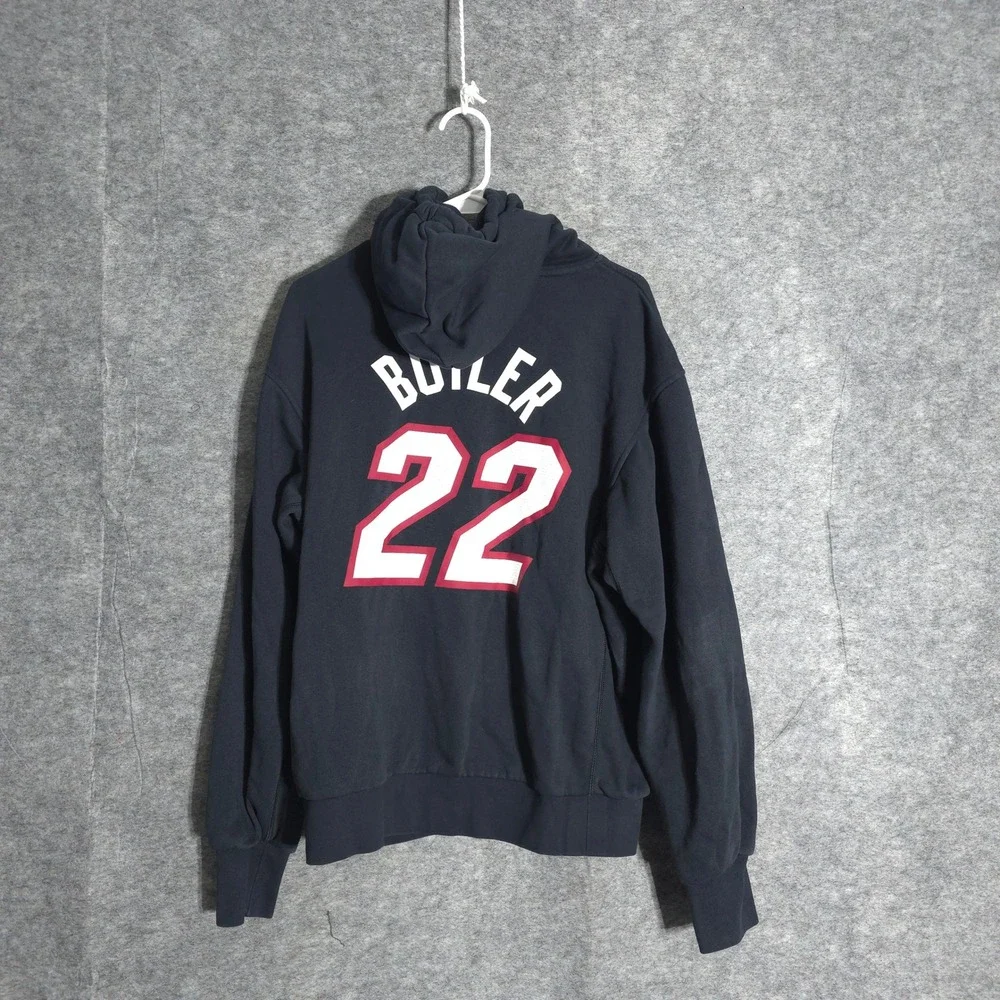 Nike Miami Heat Hoodie Mens Medium Black Jimmy Butler 22 NBA Pullover DB1183-010